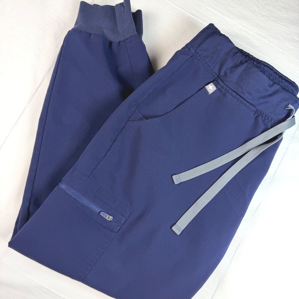 FIGS Zamorra Jogger Scrub Pants Womens MP Navy Blue W18SW2005P Medical EUC